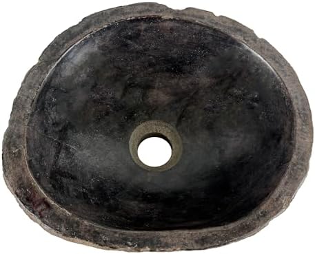 Mała rdzawa umywalka z kamienia rzecznego 30-35 cm