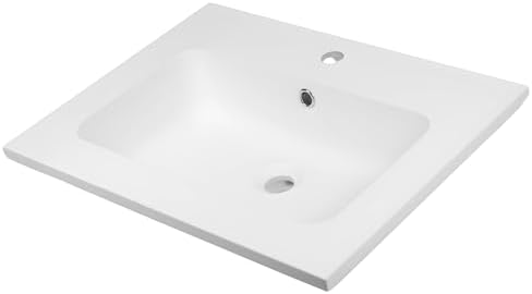 Matowa biała umywalka wpuszczana w blat 61 × 46 cm