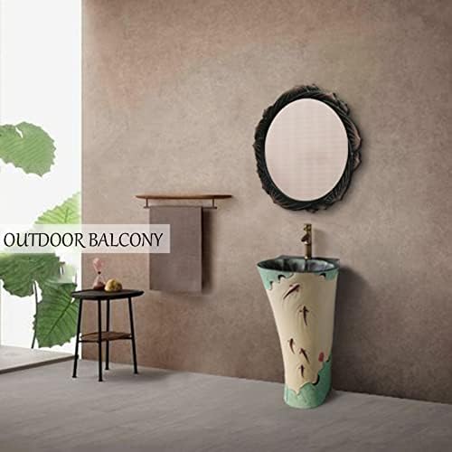 Rzeźbiona umywalka Art Lotus z żywicy i kamień