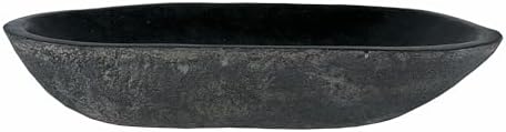 Szara owalna umywalka z kamienia rzecznego 60-70 cm