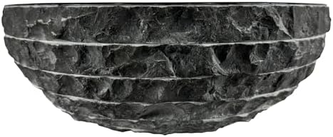 Czarna okrągła umywalka z marmuru 40 cm